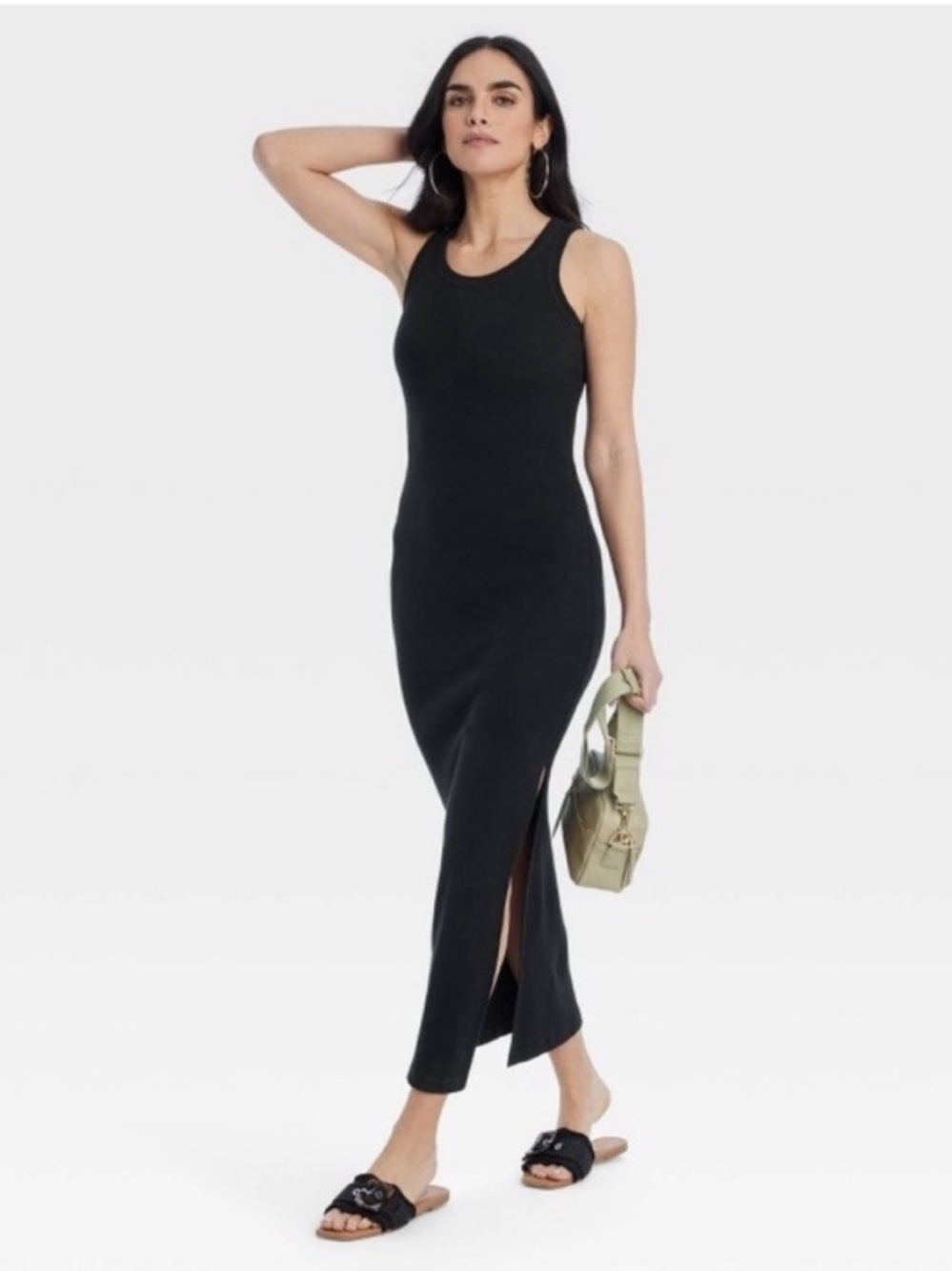 Universal Thread Black Ribbed Tank Maxi Dress - Picture 2 of 15